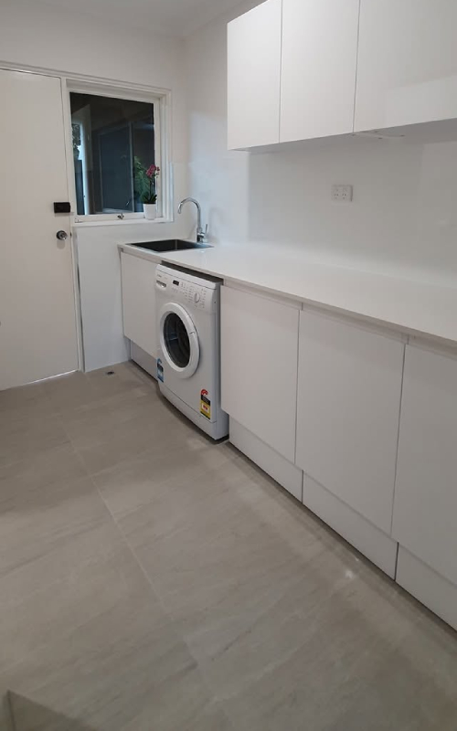 Professional Laundry Renovation Duncraig transforming an outdated laundry into a clean, stylish and functional space.