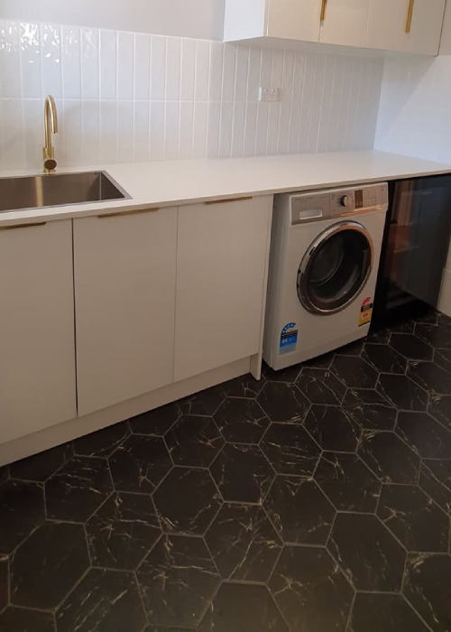 Laundry Renovation Duncraig featuring modern design, quality fittings, ample storage and a practical workspace.